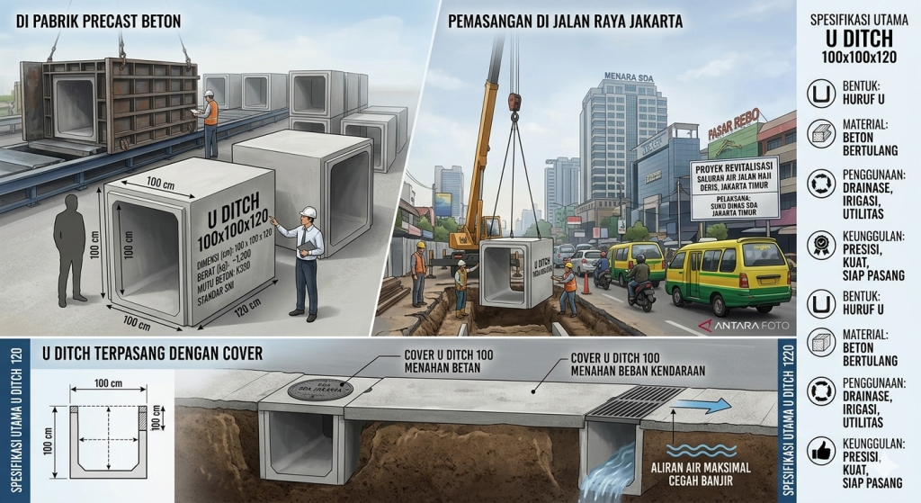 Harga U Ditch 100x100x120